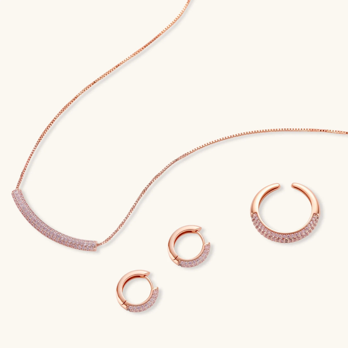 Conjunto Pavé Rosa 