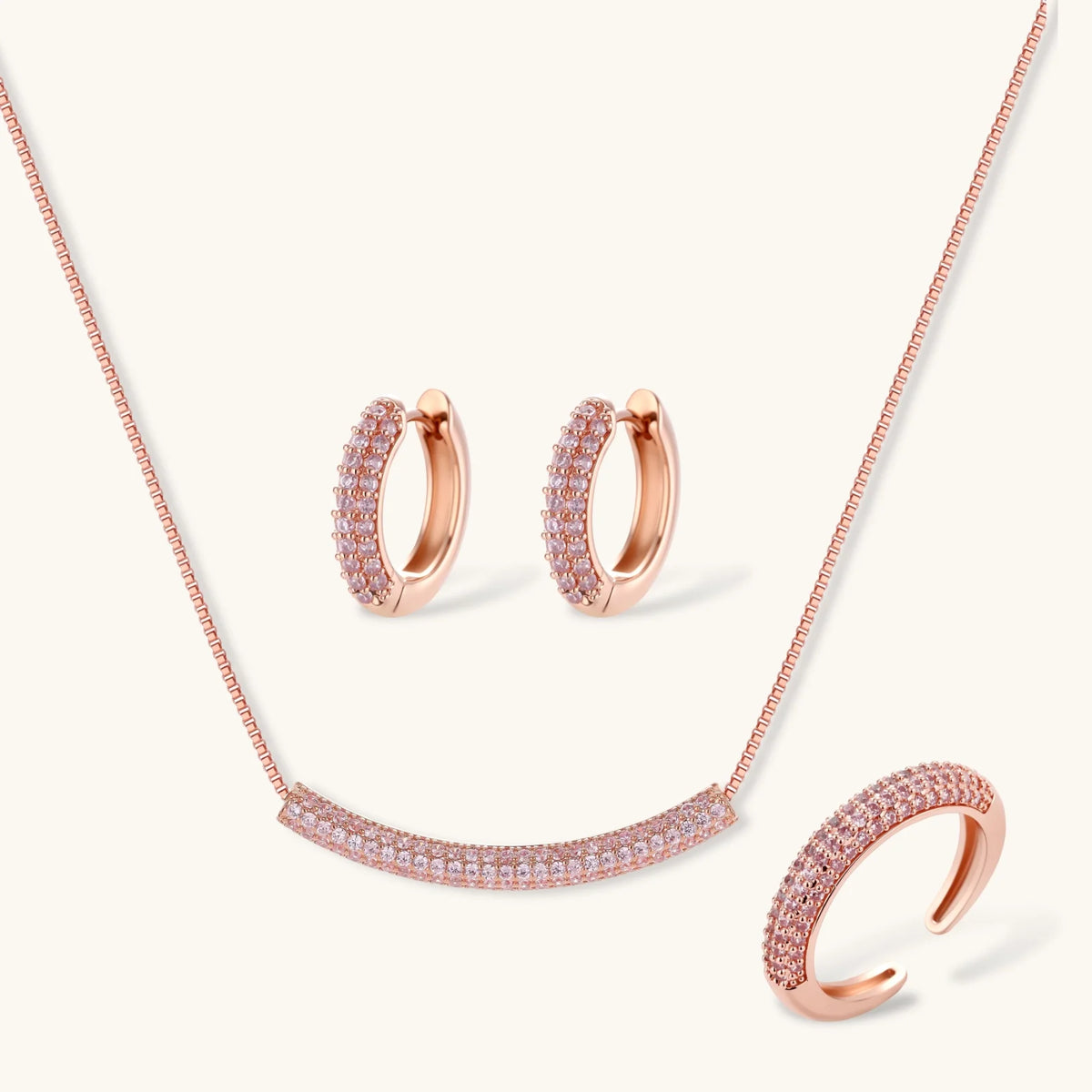 Conjunto Pavé Rosa 