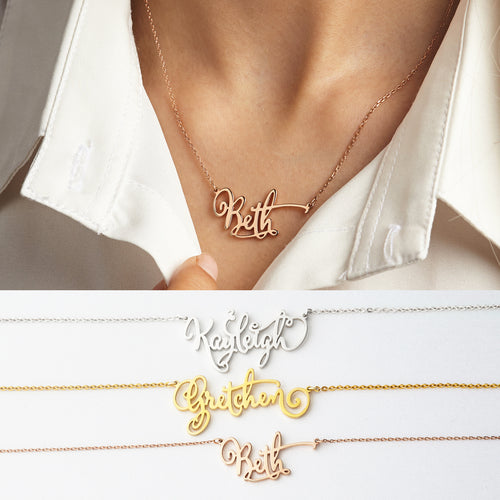Colar com Nome Personalizado — Prata Esterlina & Banhado a Ouro 18K